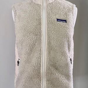 Patagonia Cream Sherpa Fleece Vest with Zipper